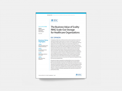 IDC Assessment: Scality for Healthcare