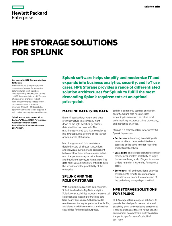 hpe storage solution with splunk