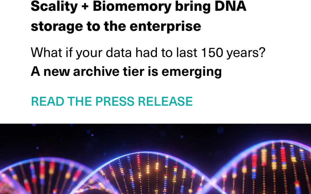 Scality and Biomemory partner to pioneer ultra-secure, DNA-based data archives with 150-year retention